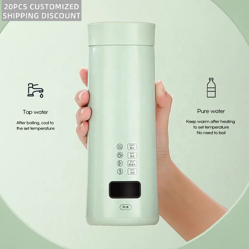 Taşınabilir sağlık bardak seyahat sabit sıcaklık küçük kaynar su termosu fincan ısıtma bebek süt kremi elektrikli su ısıtıcısı