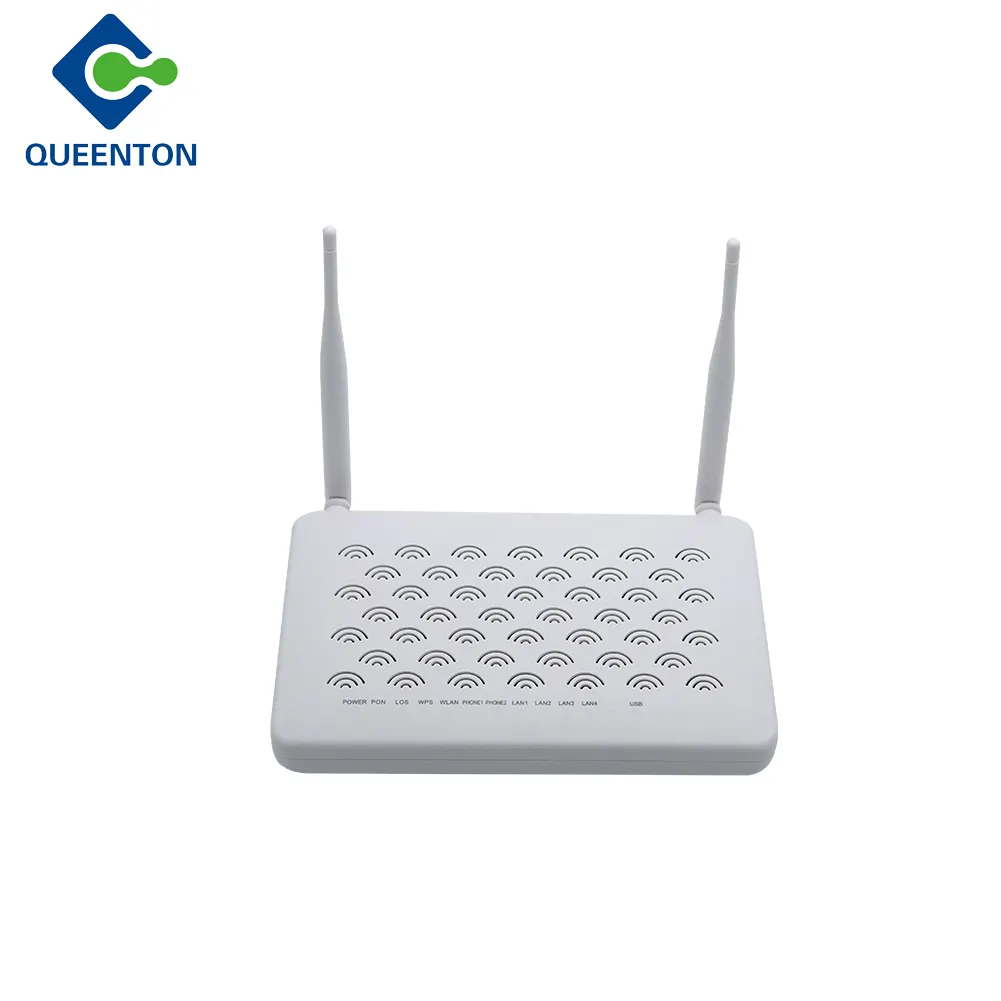 F660 v5.2 4FE + 2TEL + WIFI مع هوائي خارجي GPON ONU النسخة الإنجليزية معدات الألياف البصرية