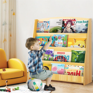 Trẻ Em Lưu Trữ Cuốn Sách Giá Tùy Chỉnh 4 Tier Tự Nhiên Bằng Gỗ Toddler Giá Sách Cho Lớp Học - Product Image 4