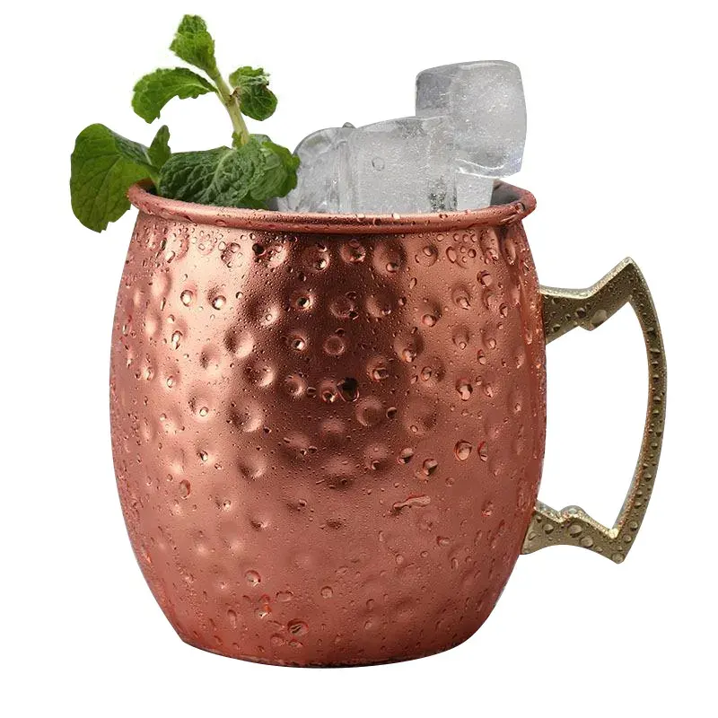 Venda quente De Aço Inoxidável De Moscou Cobre Banhado Beber Hammered Cup Café Cerveja Mule Caneca