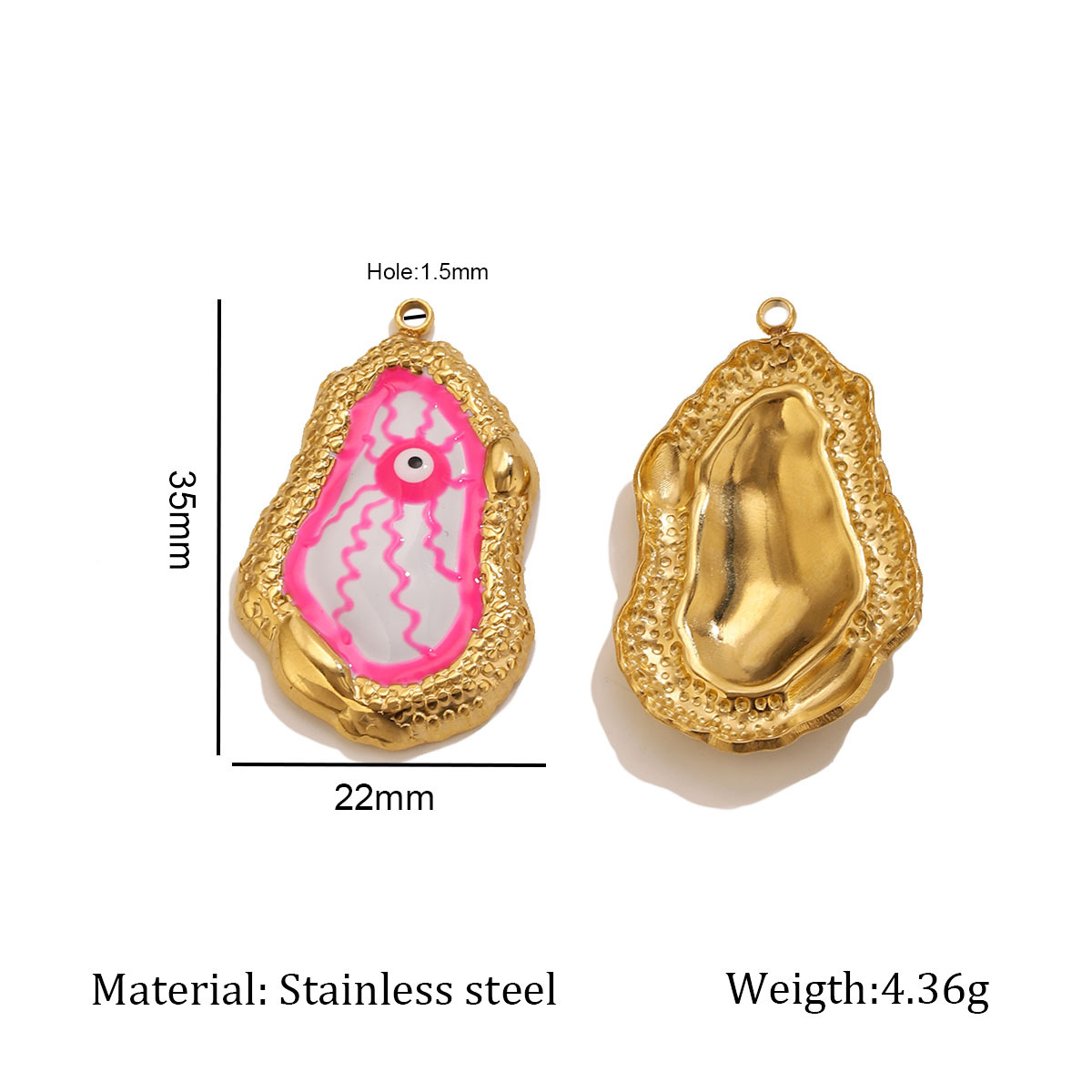 Pink corrugated eye drop pendant