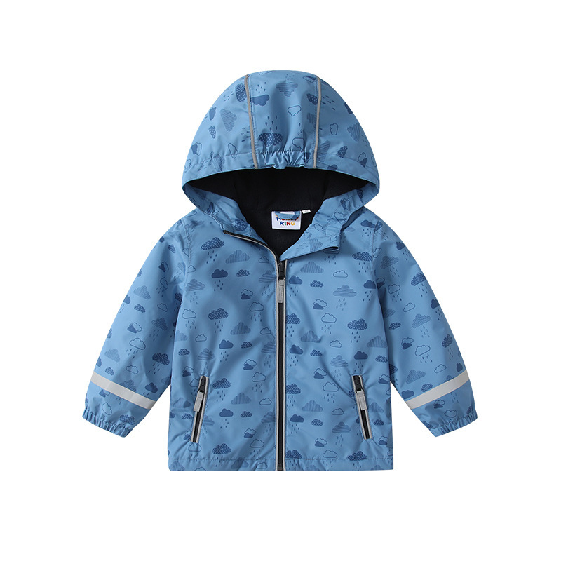 Veste de pluie nuage bleu-doublure polaire fine 25hkyy107