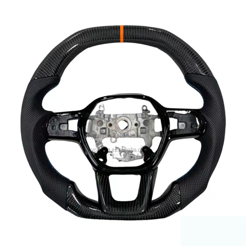 Orange alignment mark+carbon fiber+perforated leather