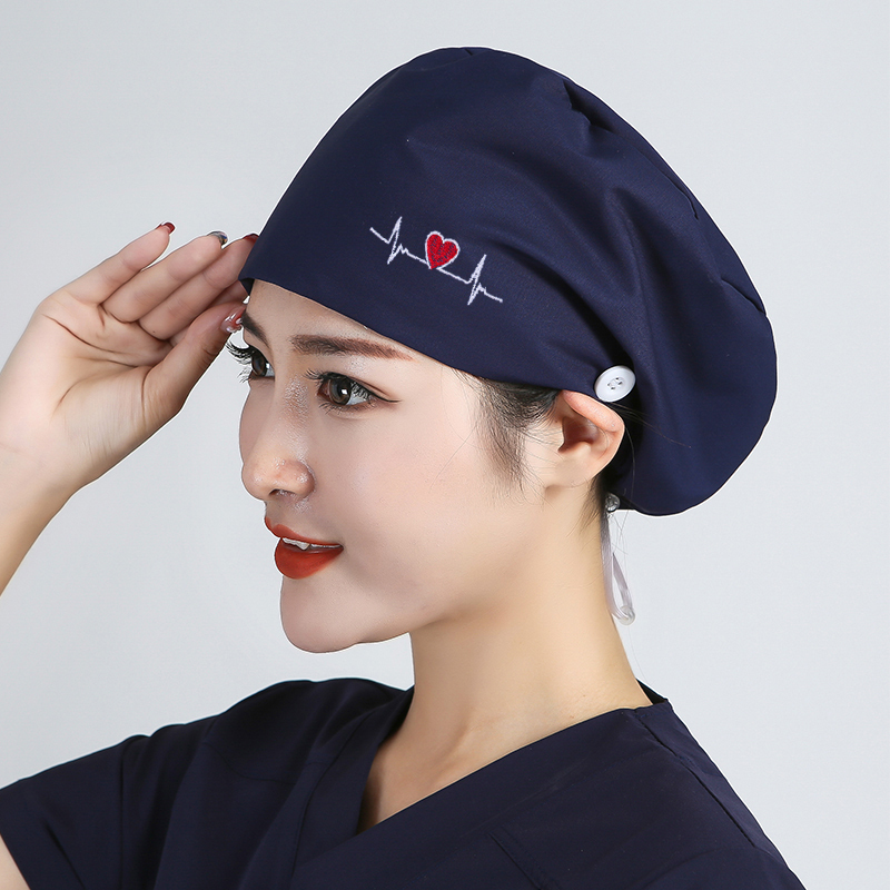 Navy blue-electrocardiogram polyester cotton
