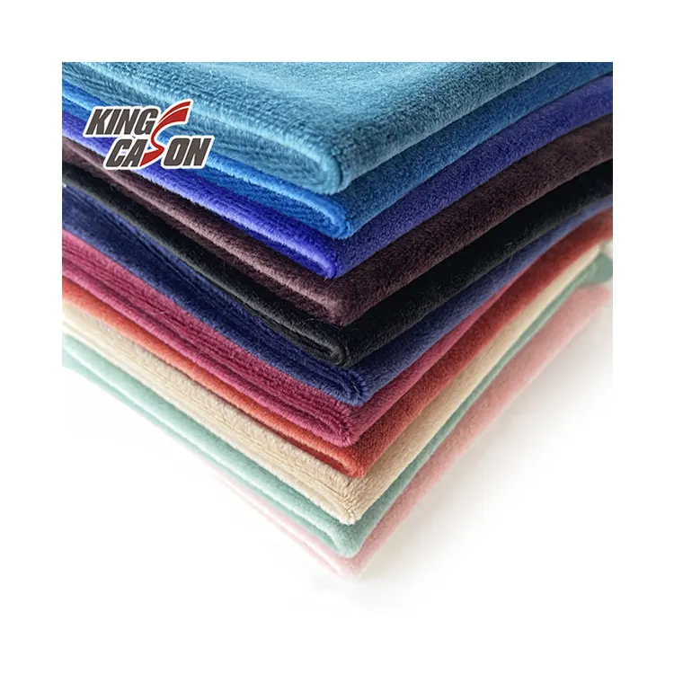 Kingcason 100% Poliéster 280gsm Colores personalizados Elasticidad Dos lados Spandex Super Soft Fleece para juguetes Zapatilla Textiles para el hogar