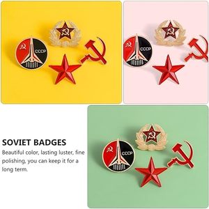 2024new yıl hediyeleri yumuşak mineli yaka rozeti kırmızı yıldız şekli sovyet rozeti komünizm Insignia broş pin sscb sovyet rus pin rozeti