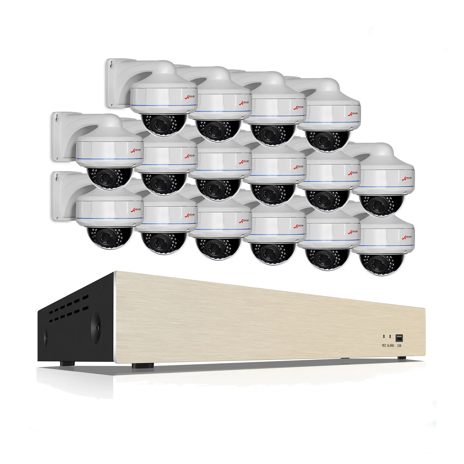 Full HD Su Geçirmez Açık CCTV Güvenlik IP Kamera 5MP 16 Kanal POE NVR Kiti Ev Video gözetim kameraları Sistemi