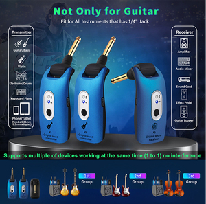 Sistema de guitarra inalámbrico uno a dos, sistema inalámbrico de guitarra de alta calidad, transmisor y receptor de guitarra inalámbrico 2,4G - Product Image 4