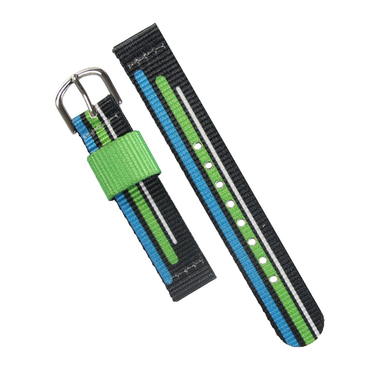 Rayas azules, verdes y blancas.