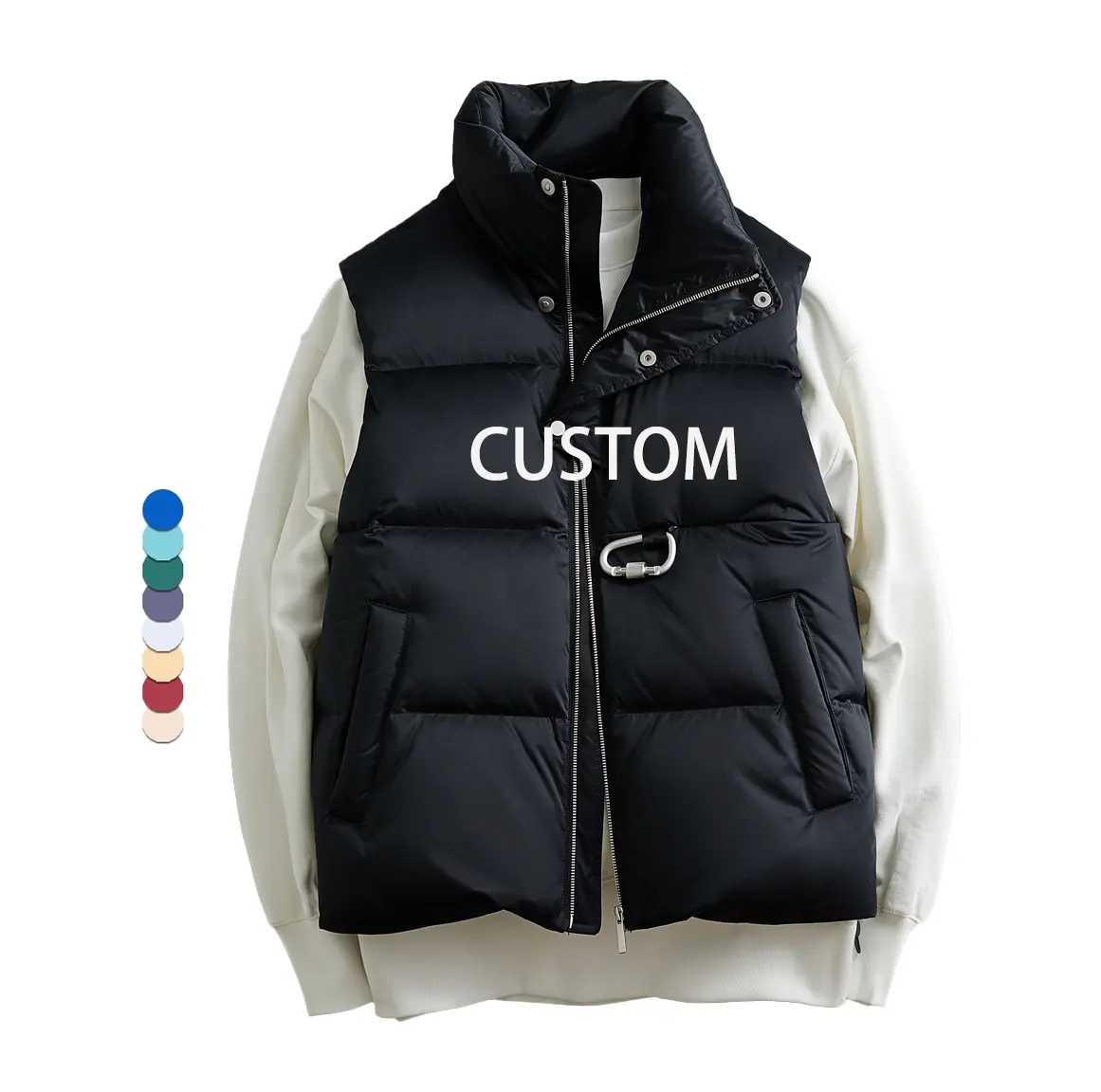 Oem Custom Design Mannen Nieuwste Mode Mouwloze Winter Heren Gewatteerde Utility Puffer Vest