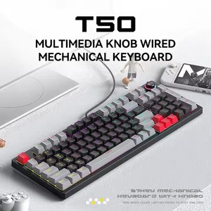 T-WOLF T50 85% RGB Wired Mechanical <strong>Keyboard</strong> 97 <strong>Keys</strong> with Blue Switch <strong>Custom</strong> Keycap Hot Swappable USB New Product - Product Image 2
