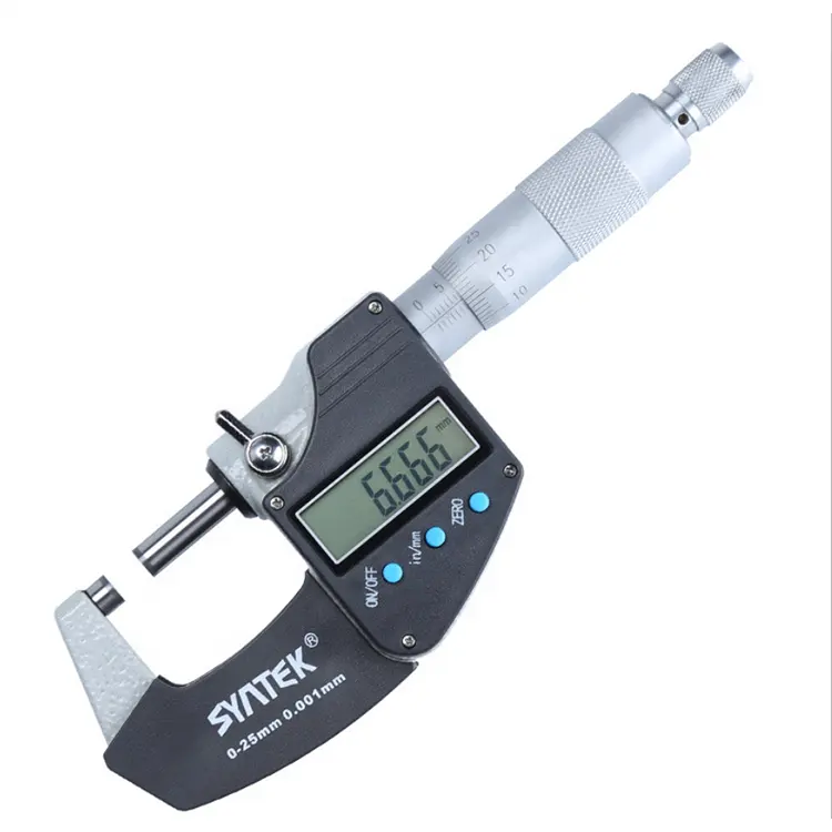 Micro medidor de precisión con pantalla digital syntek0-25mm, diámetro exterior de 0.001mm, micrómetro electrónico, calibre de alambre sub-centi