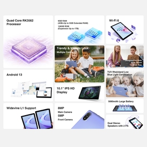 Çocuk tableti küresel sürüm DOOGEE U10 tablet 10.1 inç 9GB + 128GB Android çocuk öğrenme eğitim Tablet PC ile Google oyun - Product Image 2
