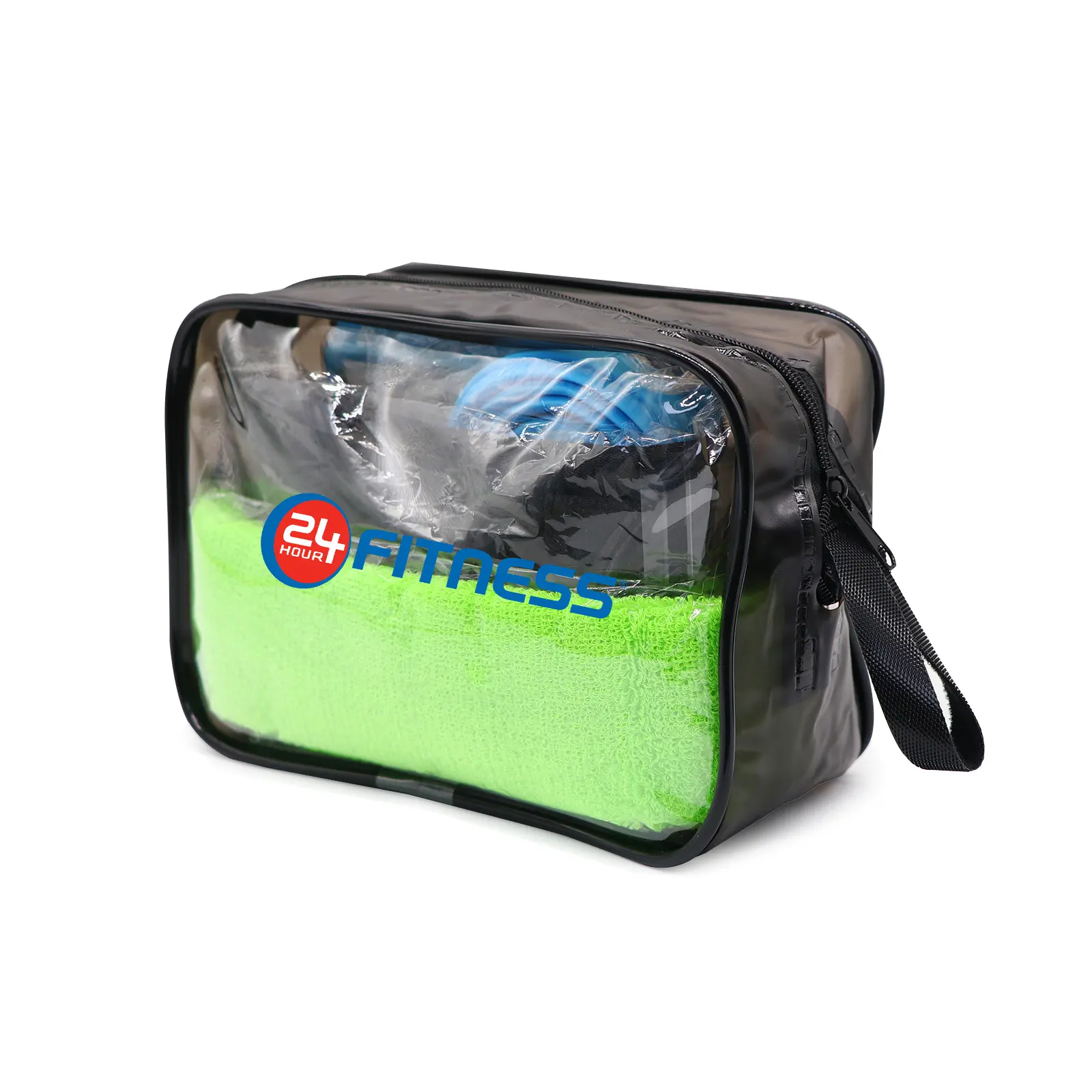 2024 regalos promocionales de gimnasio deportes impermeable transparente PVC carrera actividad recuerdo bolsa con paquete de 5 artículos deportivos de lujo