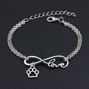 100 Farben Geschenke für Hund Katzen liebhaber Schnur Seil Englisch Alphabet Anfangs name Pfote Drucke Bester Freund Anhänger Charm Armbänder