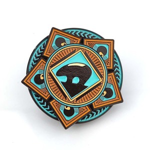 Retro ulusal tarzı çift katmanlı tasarım erkekler ve kadınlar Pin rozeti özel Pin renkli emaye metal kare ve pusula yaka iğnesi - Product Image 3
