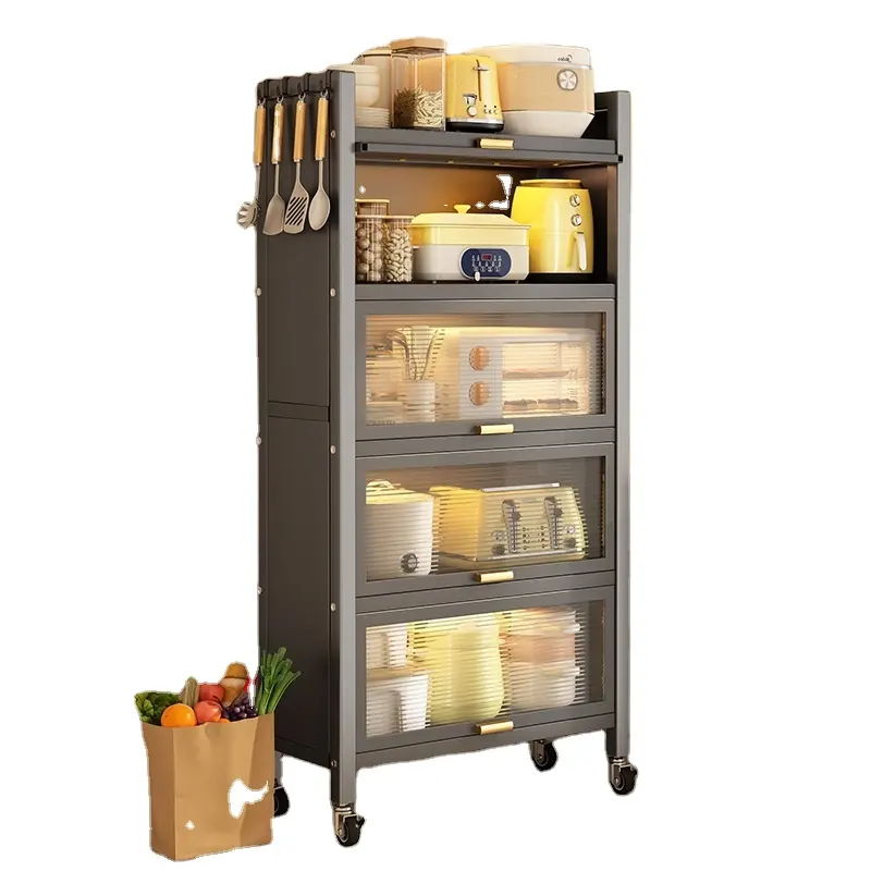Gabinete de almacenamiento de alta calidad, estante de almacenamiento multiusos, cajón de 3/4/5 niveles, carrito de almacenamiento para alimentos, accesorios de cocina