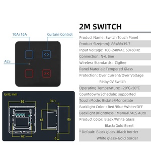 India Standard controllo app Zigbee luce ventola presa a parete combinazione di vetro 16A interruzione di corrente funzione timer di memoria - Product Image 2