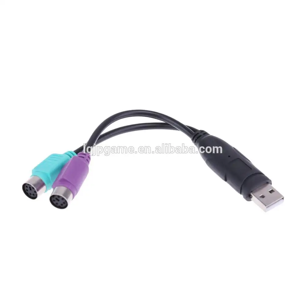 LQJP untuk PS2 Kabel USB Ke Adaptor Ganda, Kabel Konverter USB Ke Adaptor Ganda untuk PS2 untuk Mouse dan Keyboard