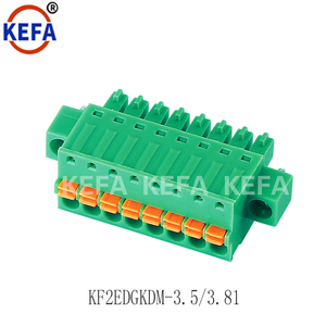 KF2EDGKDM-3.5/3.81plug <strong>Push</strong> Wire <strong>Spring</strong> <strong>Terminal</strong> <strong>Block</strong> 3.5mm 3.81 Pitch Connector with Flange Screw Socket Connector Cable - Product Image 2