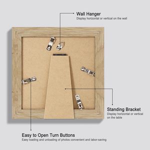 Made of Glass and Natural Oak Wooden <strong>Frame</strong> - Display Picture 4x4 with Mat or <strong>6</strong> <strong>X</strong> <strong>6</strong> Without Mat, 6x6 Photo for Wall or Tabletop - Product Image 3