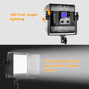 Gvm แผงไฟวิดีโอ LED RGB 2ชิ้น800D ผู้ขายที่ดีที่สุดชุดไฟเติมสำหรับถ่ายภาพแบบมืออาชีพพร้อมแอปควบคุมไฟสตูดิโอ