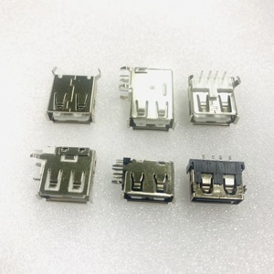 USB a母2.0A 5.0V 2.54间距连接器DIP垂直安装到电路板大电流USB a型女性4针连接器 - Product Image 1