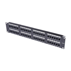 Panel de conexión de red 2U 19 pulgadas UTP CAT6 48 puertos 110 IDC y DUAL IDC RJ45 Panel de conexión Modular - Product Image 1