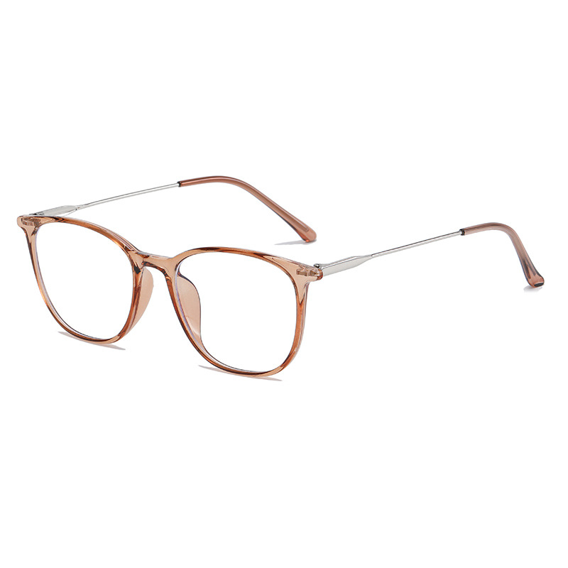 Anti-blue-light c4-tea color silver frame