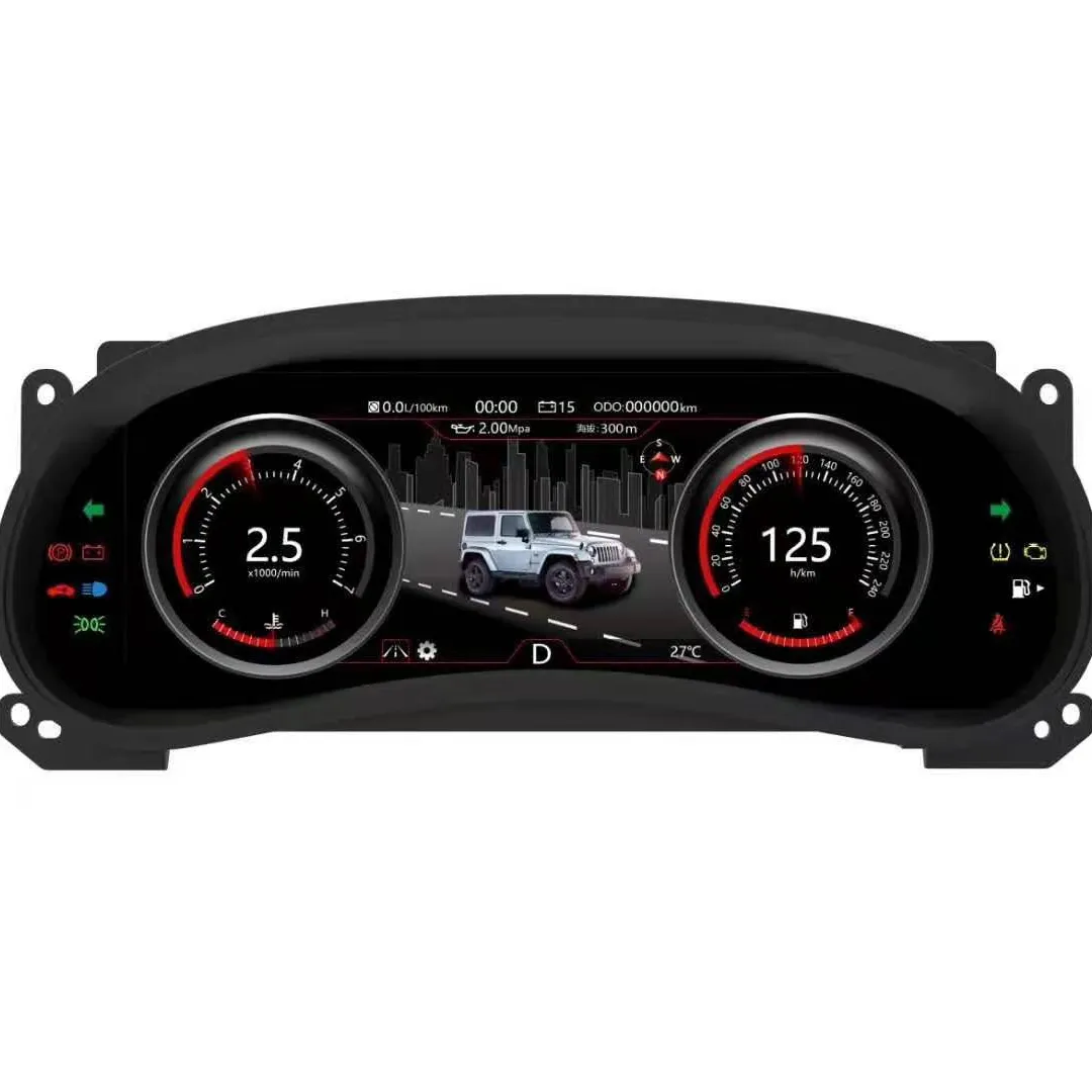 Dijital pano paneli sanal alet kutusu kokpit LCD hız göstergesi Android 9.0 Jeep Wrangler 2010-2017 için