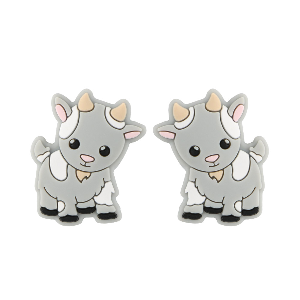 Perle focale chèvre Gris clair SA164
