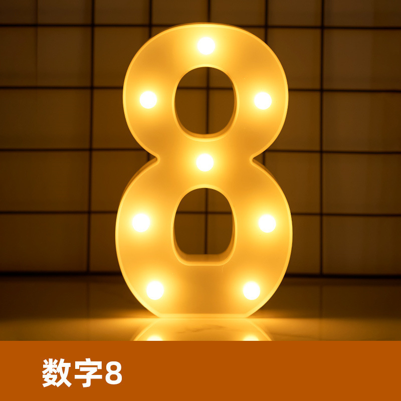 white Letters: 8 - letter lamp 17*21cm