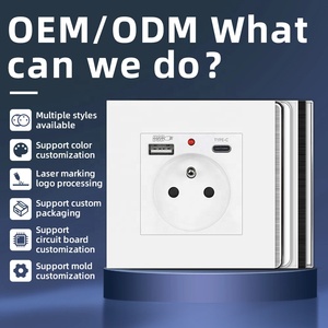 Usb c插座2插头快速充电器端口欧洲开关5/9/12v电源插座，带usb - Product Image 6