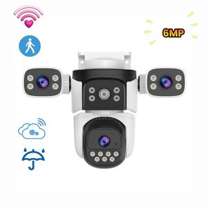 Fábrica Wifi al aire libre 6MP Cámara IP DE SEGURIDAD Audio bidireccional visión nocturna CMOS Sensor detección de movimiento PTZ cámara de monitoreo familiar - Product Image 1