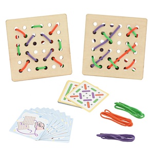 Divertente gioco di apprendimento di concentrazione di pensiero logico Roping formazione precoce legno filettatura per bambini giocattolo allacciatura - Product Image 6
