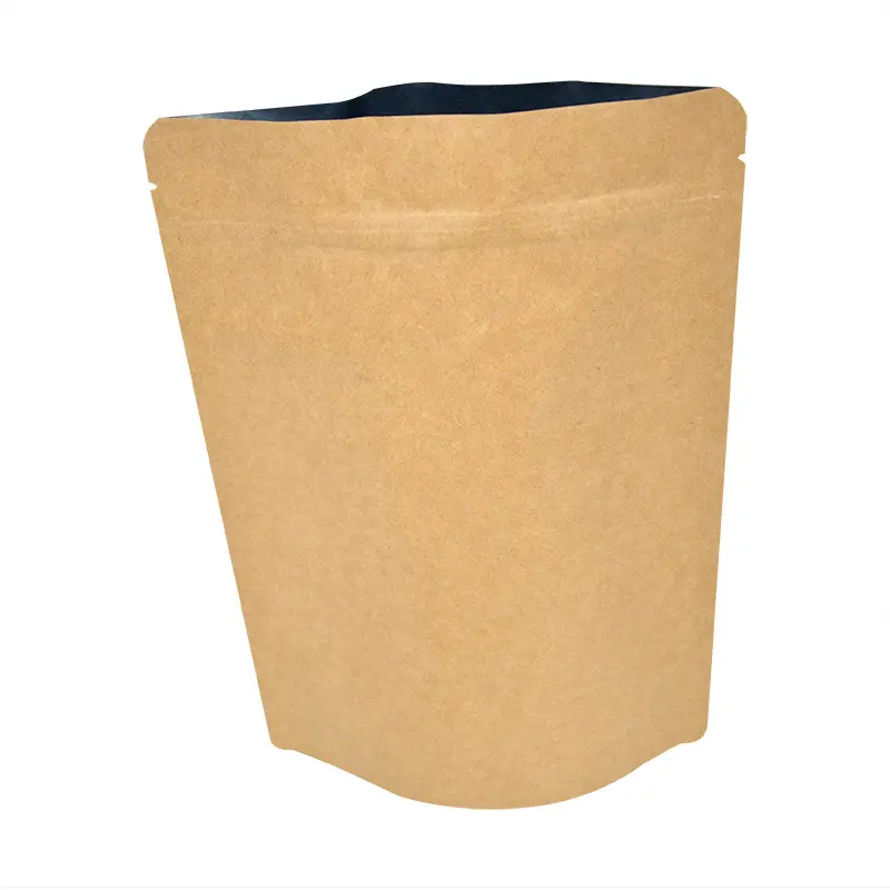 Пользовательский пакет из крафт-бумаги с прозрачным окошком, упаковки для пищи, орехового чая, грубого зерна, сушеные фрукты, герметичный пакет