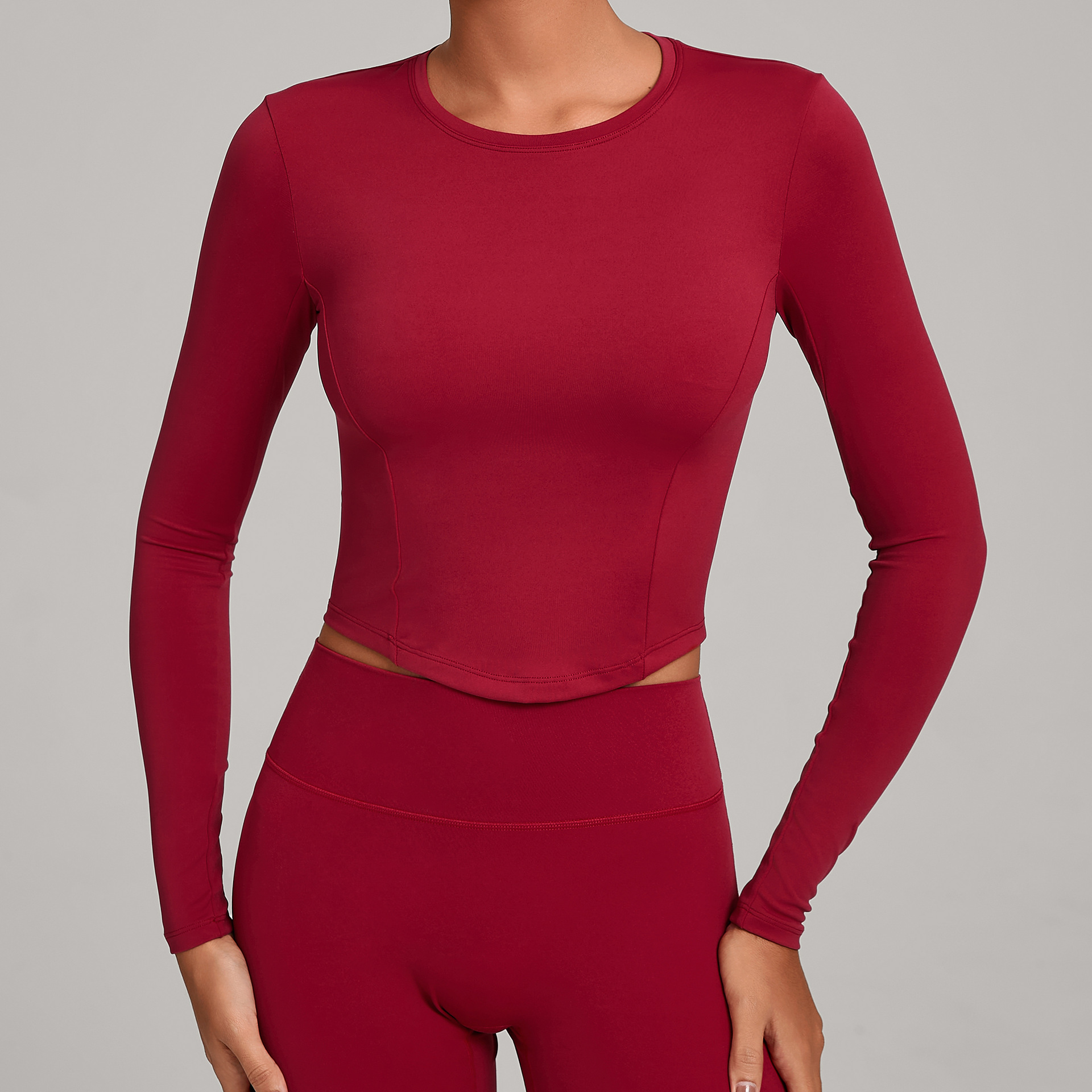 Red-Long Sleeves tops