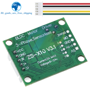 TZT DC 6-20V 60W12VブラシレスモータードライバーボードBLDCスピードコントローラー3相ガバナーホールレススイッチモジュール (ケーブル付き) - Product Image 6