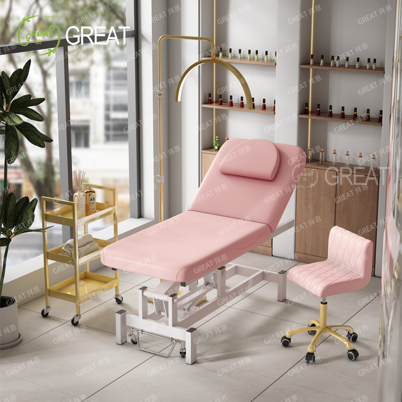 เตียงใบหน้าสีชมพู