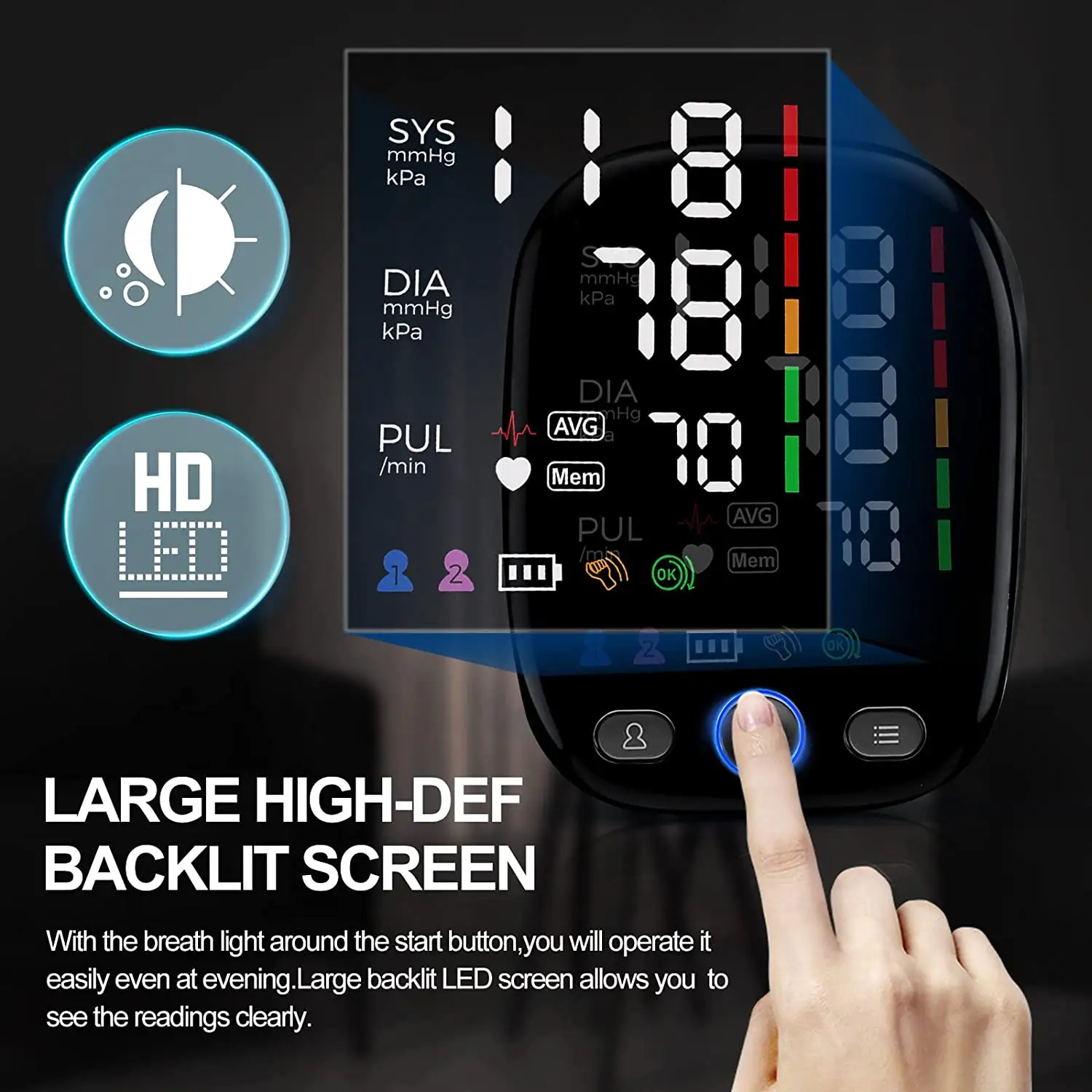 جهاز عرض LED محمول للتخصيص ، جهاز رقمي احترافي لضغط الدم ، أجهزة قياس لضغط الدم للاستخدام المنزلي