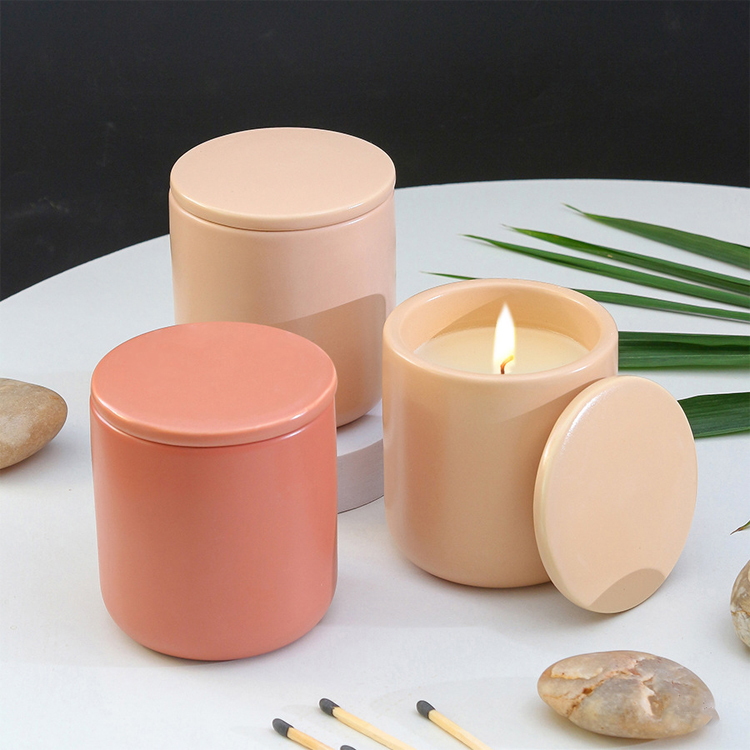 Good quality wedding decoration wholesale unique design matte candle empty jars 11oz candle vessels with lid