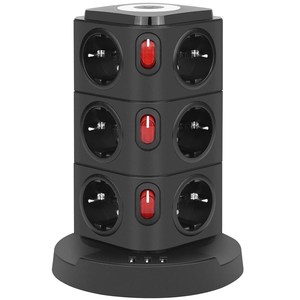 <strong>12</strong> AC Outlets Electronic Extension Power Plug <strong>Socket</strong> with Overland Protection with USB Night Light Power Strip - Product Image 2