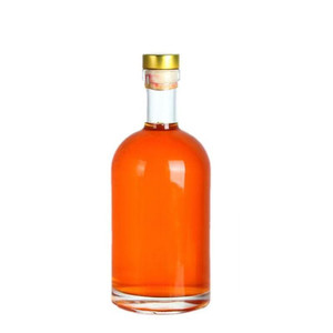 Factory Stock 50ml-<strong>1L</strong> Round Shape Transparent Frosted Custom logo Reusable Glass Bottle for Vodka Gin Rum Tequila <strong>Whisky</strong> - Product Image 6