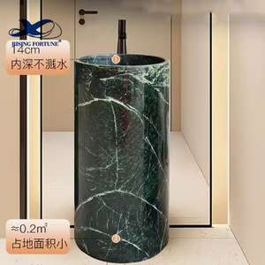 射频豪华装饰白色大理石洗手盆矩形水槽，带水龙头孔出售 - Product Image 3
