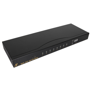 VCOM 8 <strong>Input</strong> <strong>1</strong> <strong>Output</strong> VGA <strong>KVM</strong> <strong>Switch</strong> 1920x1080 Hotkey Button IR Remote Control USB Hub Switching Console