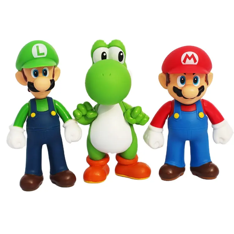 5 pouces 3 sortes de Figure de dessin animé 3D Mario Bros. Jeu de figurines Super Marlo figurines d'action