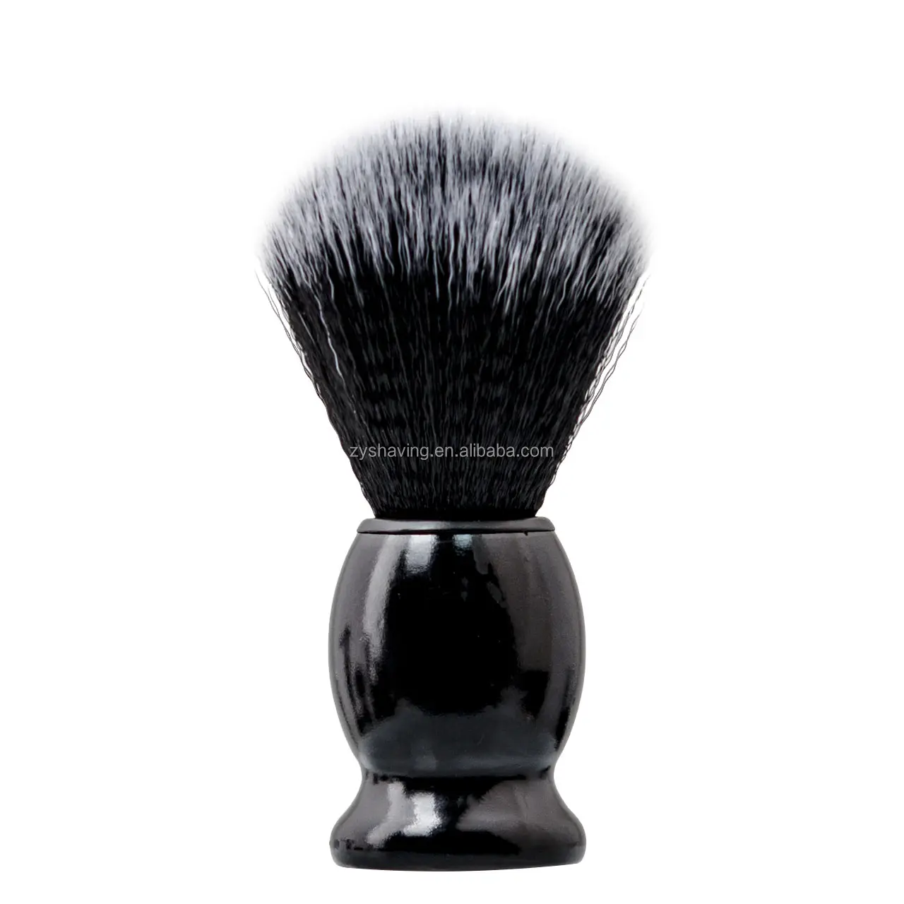 Escova de barbear de cabelo sintético preto, escova de barbear com cabo de madeira para homens