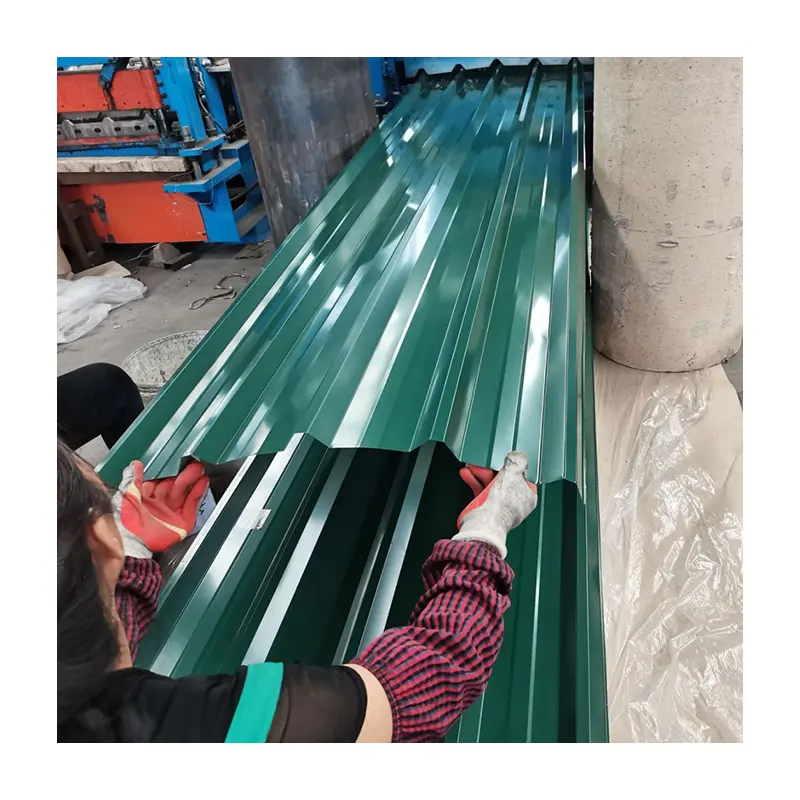 Гофрированный лист крыши с покрытием синего цвета PPGI PPGL оцинкованная стальная зеленая листовая металлическая кровля