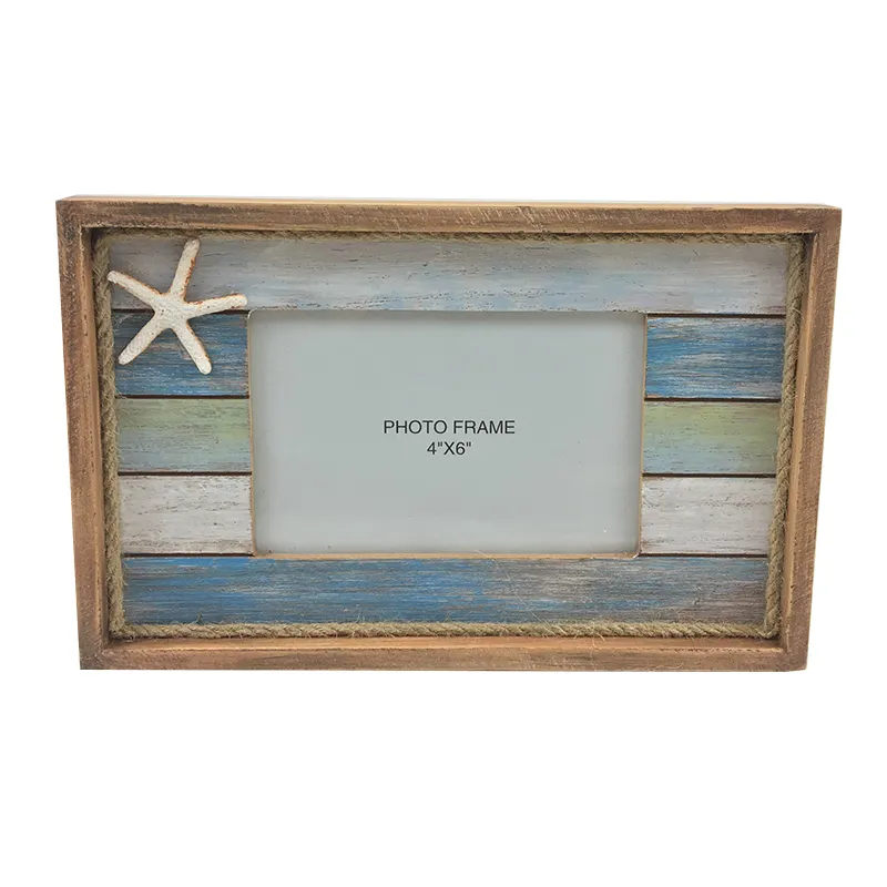 Personalizzabile decorazione in legno legno cornice della parete della spiaggia con stelle marine per la decorazione della casa