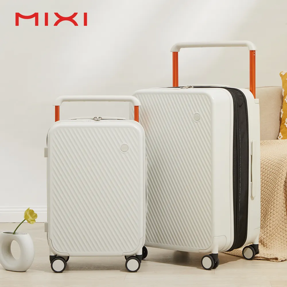 MIXI Custom all'ingrosso bagaglio a mano valigia Spinner PC Hardshell leggero TSA lucchetto Smart Business bagaglio